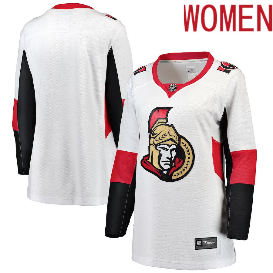 Women Ottawa Senators Fanatics Branded White Away Breakaway NHL Jersey->women nhl jersey->Women Jersey